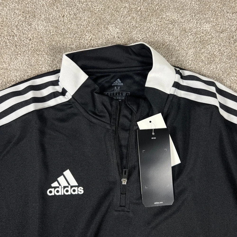 Adidas Mens Tiro 21 Training Top Black White Quarter Zip Pullover Medium NEW